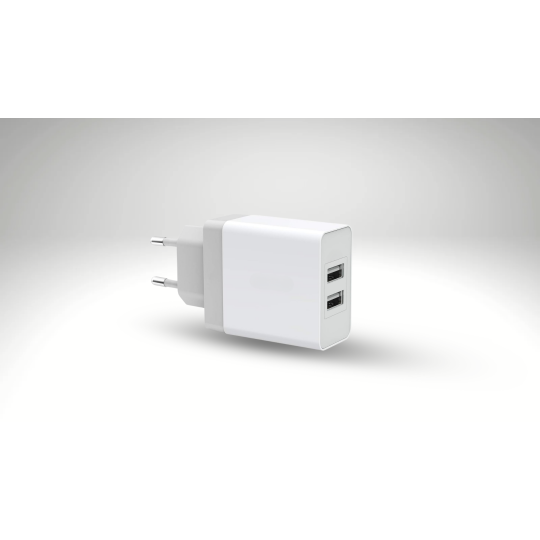 Chargeur double USB 24W – 2 ports pour recharge rapide et sûre Chargeur double USB 24W – 2 ports pour recharge rapide et sûre